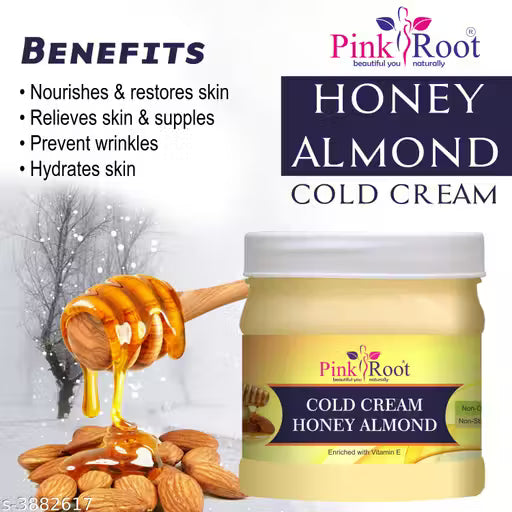 Pink Root Honey Almond Cold Cream 500ml, Nourishes & Hydrates Skin, Deeply Moisturises Skin ( Pack of 2 )